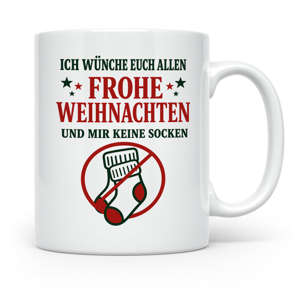 Lustige Tasse Weihnachten 'Keine Socken' Spruch Witzige Büro – Weiß [farbe:weiß]