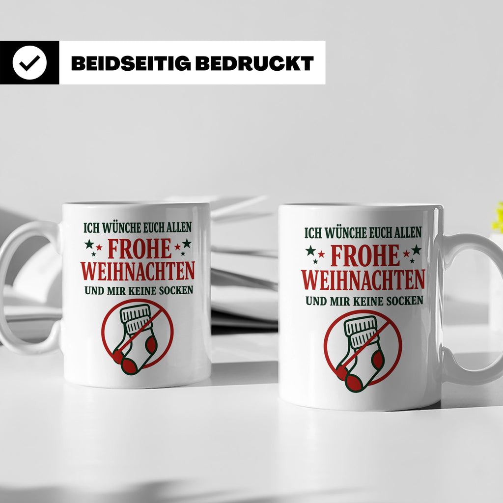 Lustige Tasse Weihnachten 'Keine Socken' Spruch Witzige Büro – Weiß [farbe:weiß]