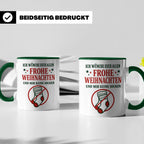 Lustige Tasse Weihnachten 'Keine Socken' Spruch Witzige Büro – Grün [farbe:grün]