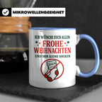 Lustige Tasse Weihnachten 'Keine Socken' Spruch Witzige Büro – Blau [farbe:blau]