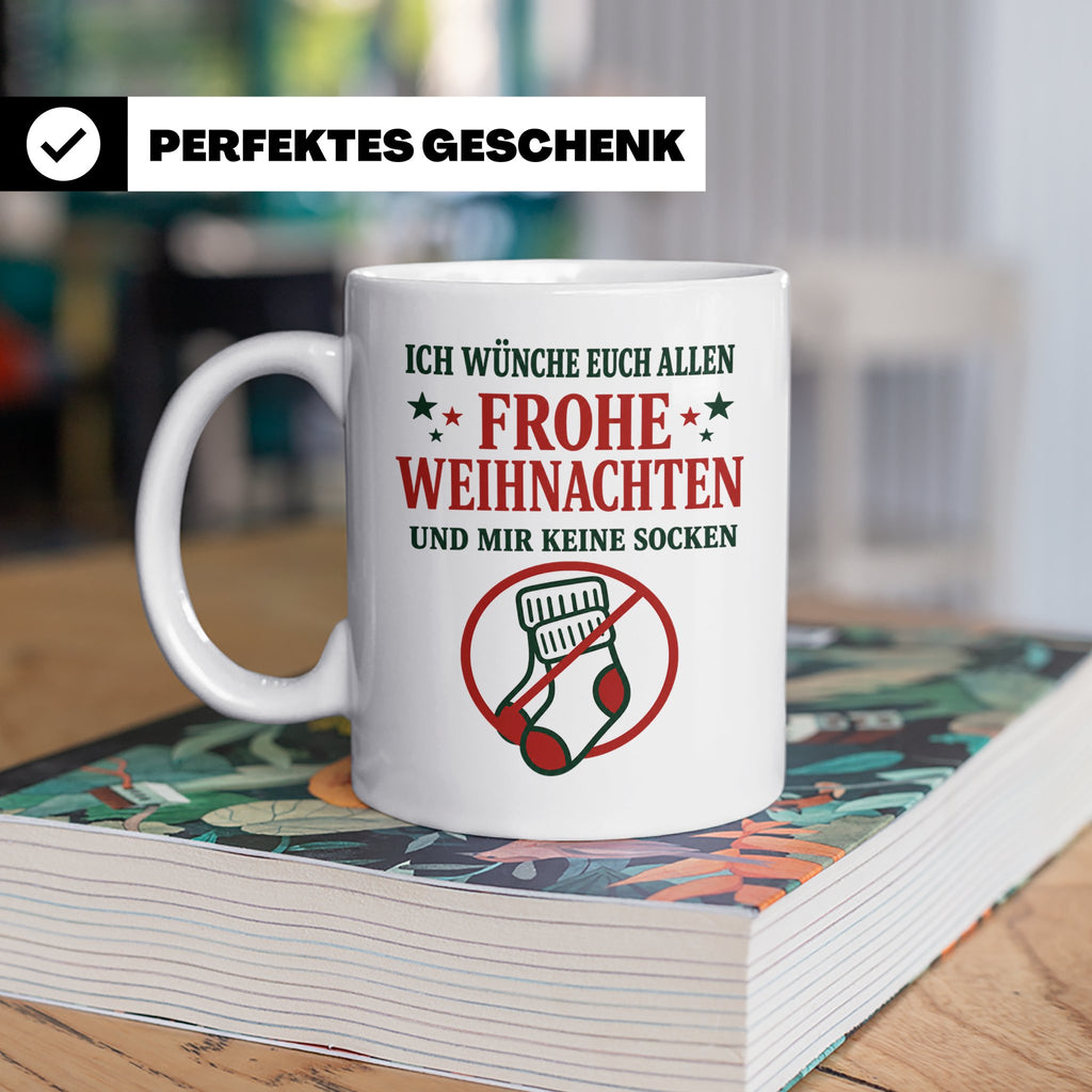 Lustige Tasse Weihnachten 'Keine Socken' Spruch Witzige Büro – Weiß [farbe:weiß]