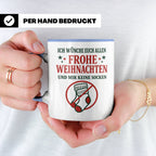 Lustige Tasse Weihnachten 'Keine Socken' Spruch Witzige Büro – Blau [farbe:blau]