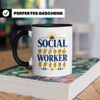 Sozialarbeiter Tasse mit Gebärdensprache Design | Geschenkid – Schwarz [farbe:schwarz]
