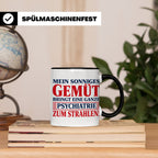 Tasse Sonniges Gemüt bringt Psychiatrie zum Strahlen lustige – Schwarz [farbe:schwarz]