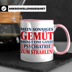 Tasse Sonniges Gemüt bringt Psychiatrie zum Strahlen lustige – Rosa [farbe:rosa]