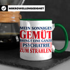 Tasse Sonniges Gemüt bringt Psychiatrie zum Strahlen lustige – Grün [farbe:grün]