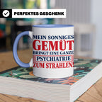 Tasse Sonniges Gemüt bringt Psychiatrie zum Strahlen lustige – Blau [farbe:blau]