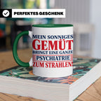 Tasse Sonniges Gemüt bringt Psychiatrie zum Strahlen lustige – Grün [farbe:grün]