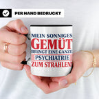 Tasse Sonniges Gemüt bringt Psychiatrie zum Strahlen lustige – Schwarz [farbe:schwarz]