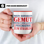 Tasse Sonniges Gemüt bringt Psychiatrie zum Strahlen lustige – Rot [farbe:rot]