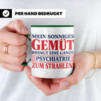 Tasse Sonniges Gemüt bringt Psychiatrie zum Strahlen lustige – Grün [farbe:grün]