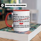 Psychologe Tasse mit Spruch Ich lese Menschen Geschenk für P – Rot [farbe:rot]