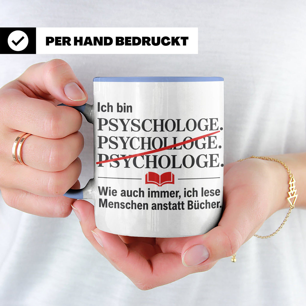 Psychologe Tasse mit Spruch Ich lese Menschen Geschenk für P – Blau [farbe:blau]