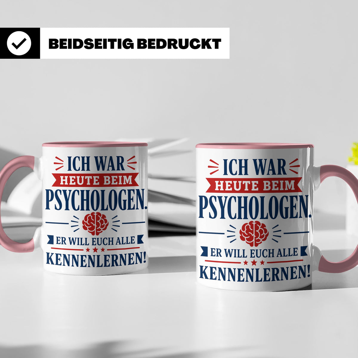 Psychologen Spruch Tasse lustig für Büro & Kollegen | Kaffee – Rosa [farbe:rosa]