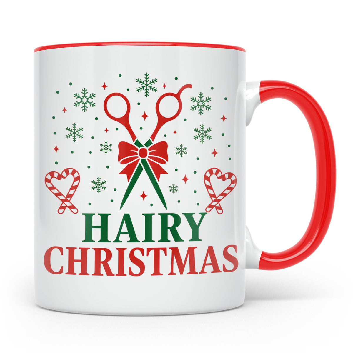 Friseur Tasse Hairy Christmas Lustiger Spruch für Friseurin  – Rot [farbe:rot]