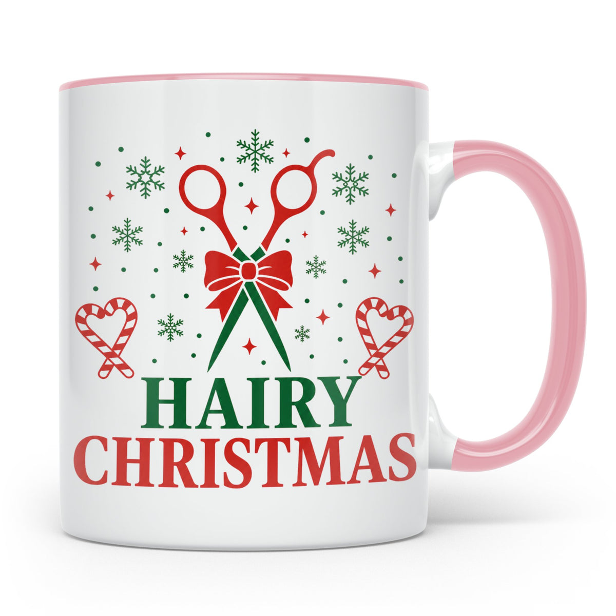 Friseur Tasse Hairy Christmas Lustiger Spruch für Friseurin  – Rosa [farbe:rosa]