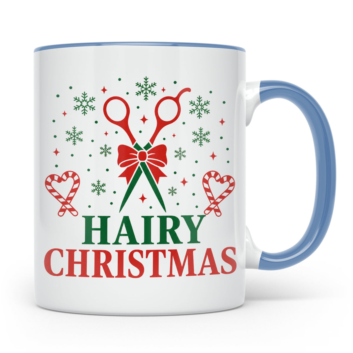 Friseur Tasse Hairy Christmas Lustiger Spruch für Friseurin  – Blau [farbe:blau]