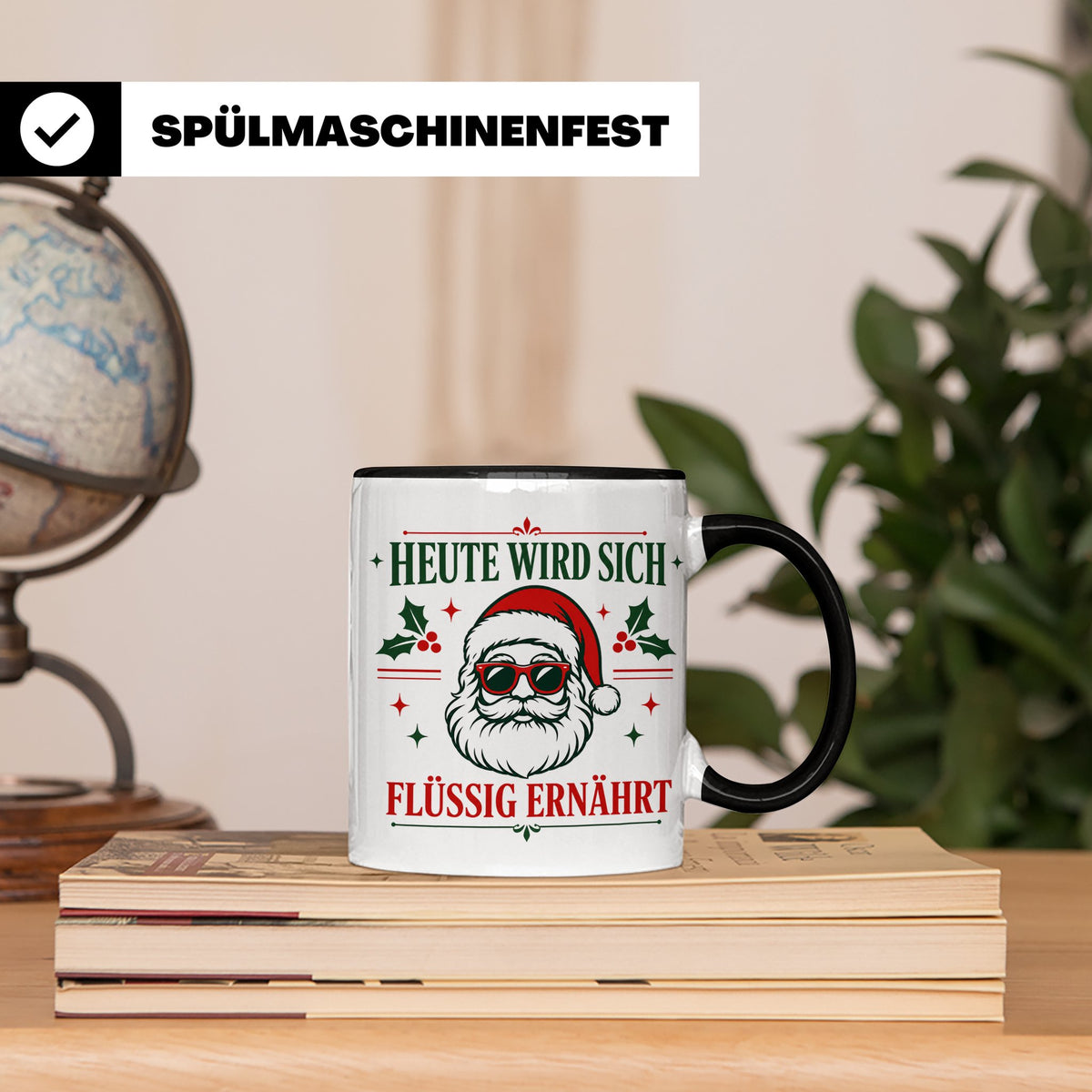 Lustige Weihnachtstasse Heute wird sich flüssig ernährt, coo – Schwarz [farbe:schwarz]