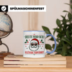 Lustige Weihnachtstasse Heute wird sich flüssig ernährt, coo – Blau [farbe:blau]