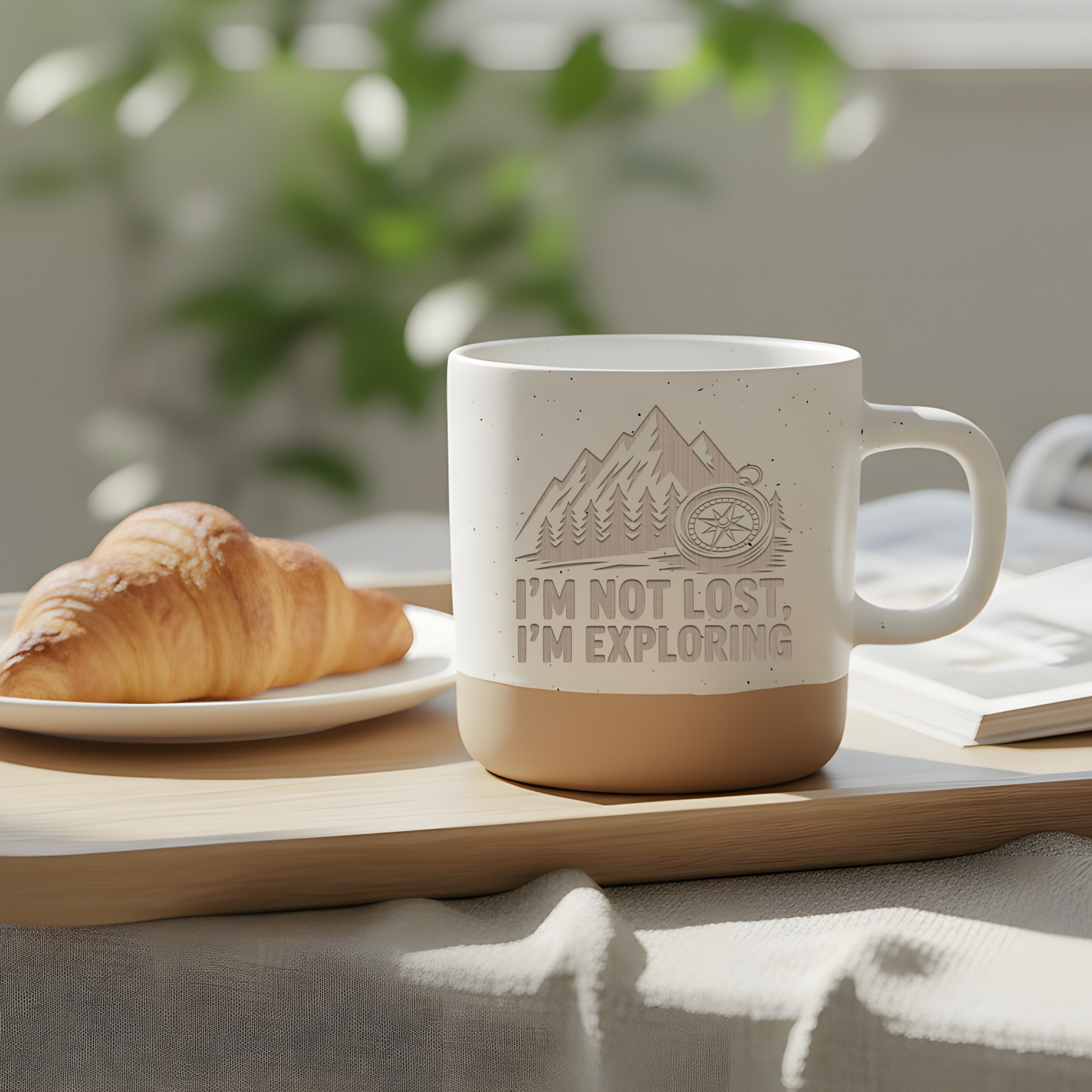 Tasse Wandern Outdoor Spruch I'm Not Lost I'm Exploring Kaffeetasse Berge Abenteuer Geschenk Wanderer Kompass Design Becher Camping Natur