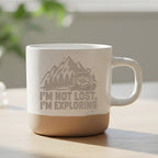 Tasse Wandern Outdoor Spruch I'm Not Lost I'm Exploring Kaffeetasse Berge Abenteuer Geschenk Wanderer Kompass Design Becher Camping Natur