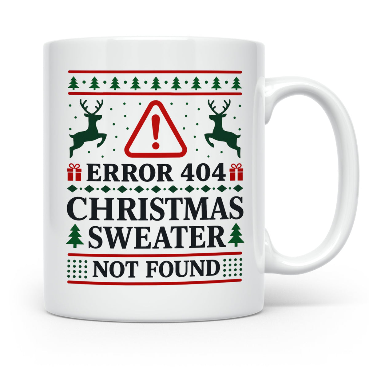Error 404 Tasse Ugly Christmas Sweater Design für Programmie – Weiß [farbe:weiß]