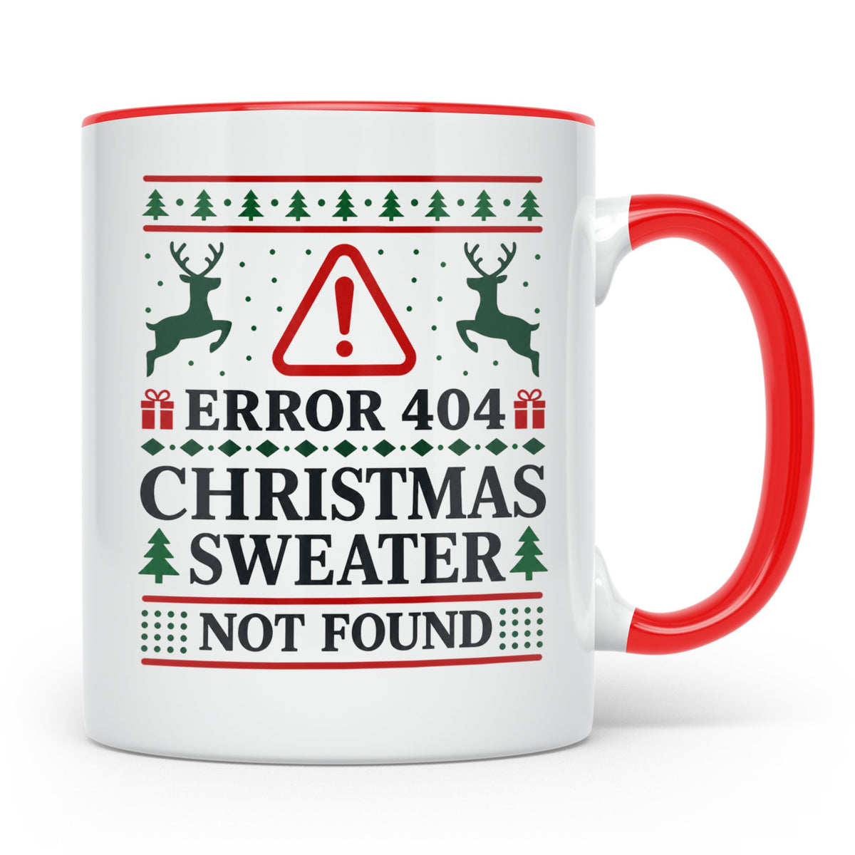 Error 404 Tasse Ugly Christmas Sweater Design für Programmie – Rot [farbe:rot]