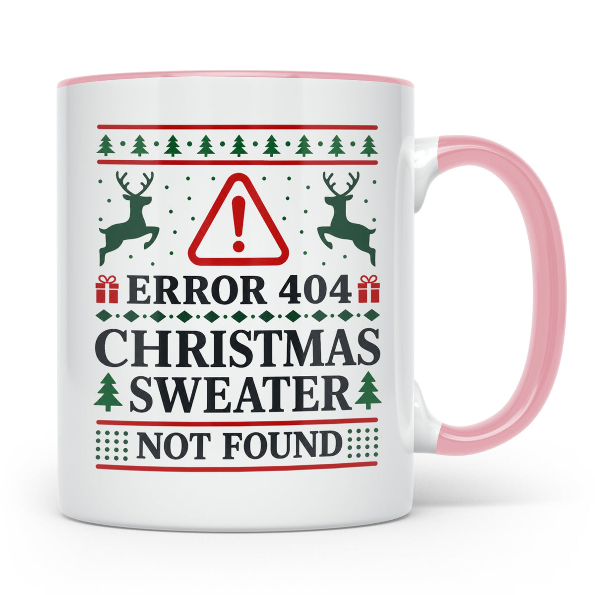 Error 404 Tasse Ugly Christmas Sweater Design für Programmie – Rosa [farbe:rosa]