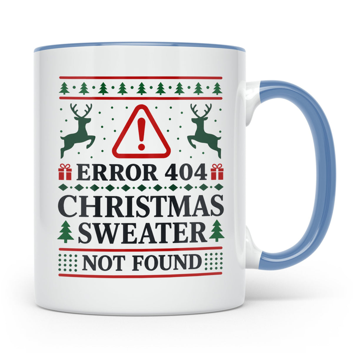 Error 404 Tasse Ugly Christmas Sweater Design für Programmie – Blau [farbe:blau]