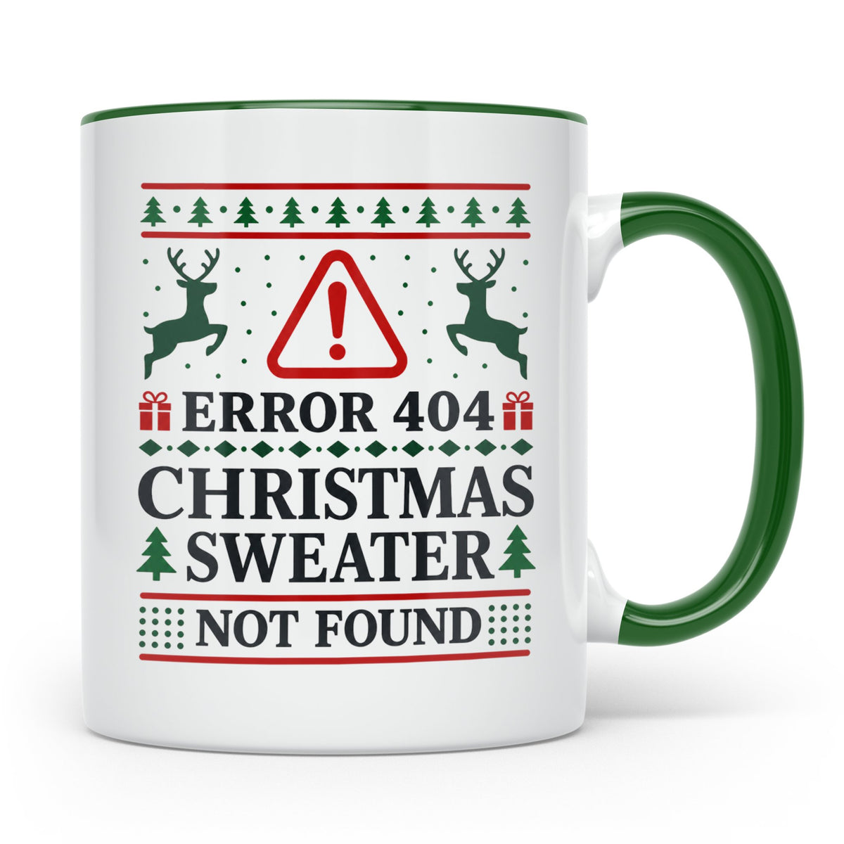 Error 404 Tasse Ugly Christmas Sweater Design für Programmie – Grün [farbe:grün]