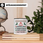 Error 404 Tasse Ugly Christmas Sweater Design für Programmie – Schwarz [farbe:schwarz]