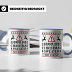 Error 404 Tasse Ugly Christmas Sweater Design für Programmie – Blau [farbe:blau]