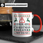 Error 404 Tasse Ugly Christmas Sweater Design für Programmie – Rot [farbe:rot]