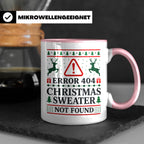 Error 404 Tasse Ugly Christmas Sweater Design für Programmie – Rosa [farbe:rosa]