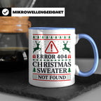 Error 404 Tasse Ugly Christmas Sweater Design für Programmie – Blau [farbe:blau]