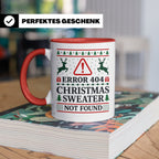 Error 404 Tasse Ugly Christmas Sweater Design für Programmie – Rot [farbe:rot]