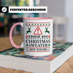 Error 404 Tasse Ugly Christmas Sweater Design für Programmie – Rosa [farbe:rosa]