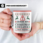 Error 404 Tasse Ugly Christmas Sweater Design für Programmie – Rot [farbe:rot]