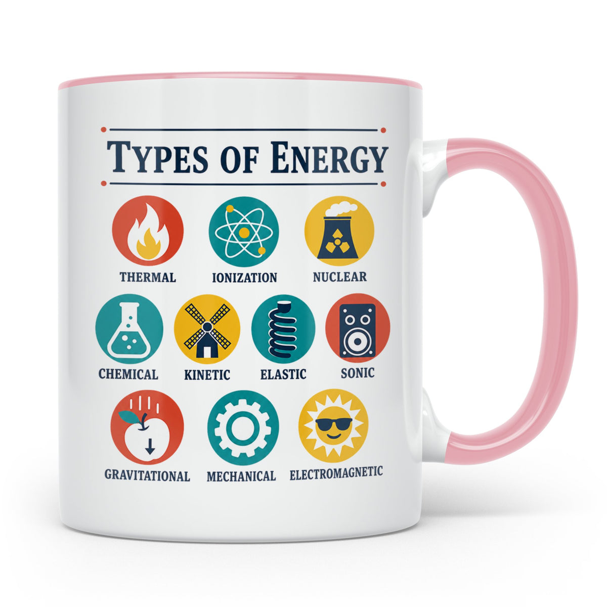 Physik Tasse Energieformen lustiges Wissenschaft Motiv MINT  – Rosa [farbe:rosa]