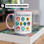Physik Tasse Energieformen lustiges Wissenschaft Motiv MINT  – Rosa [farbe:rosa]