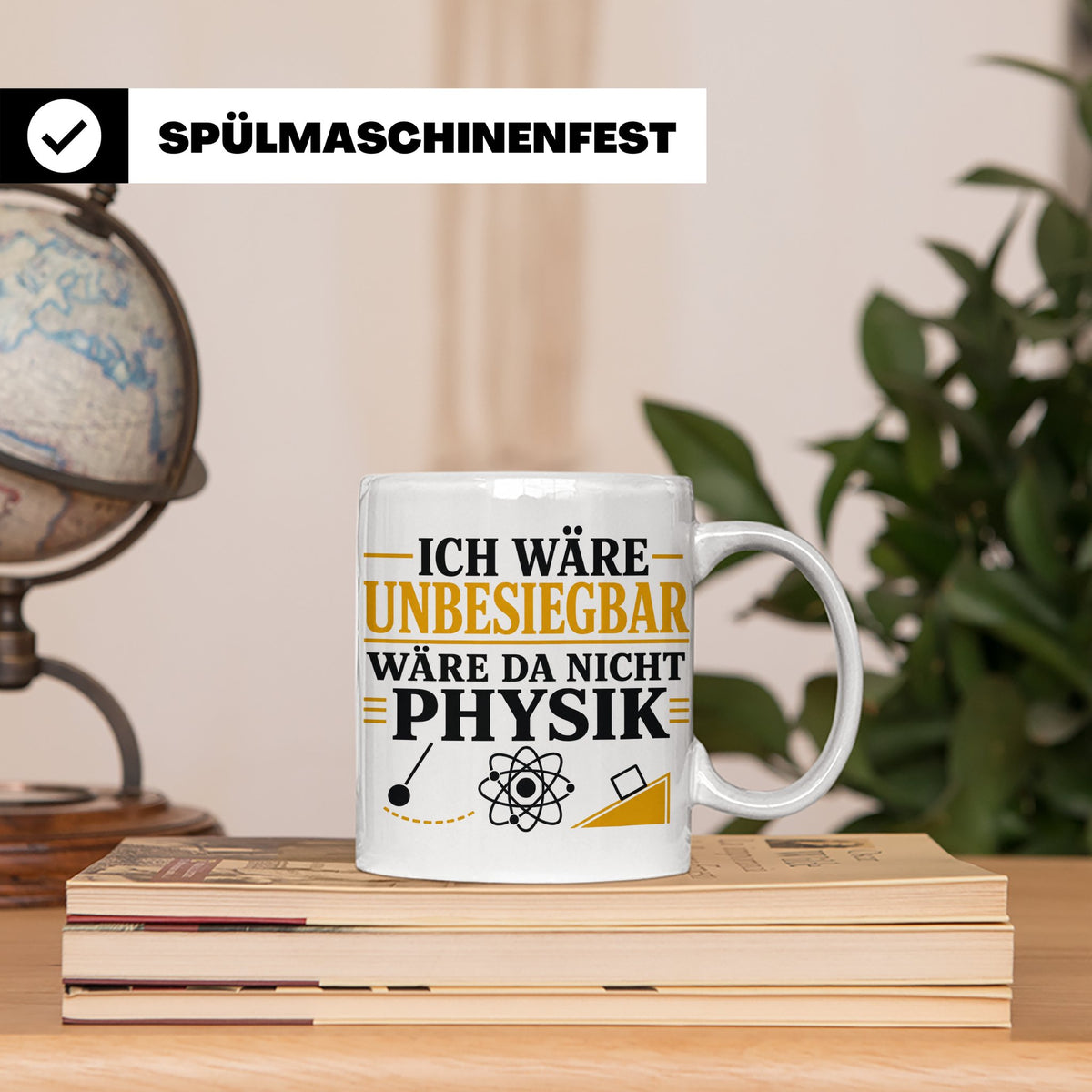 Physik Tasse mit Spruch Ich wäre unbesiegbar, Geschenk für P – Weiß [farbe:weiß]