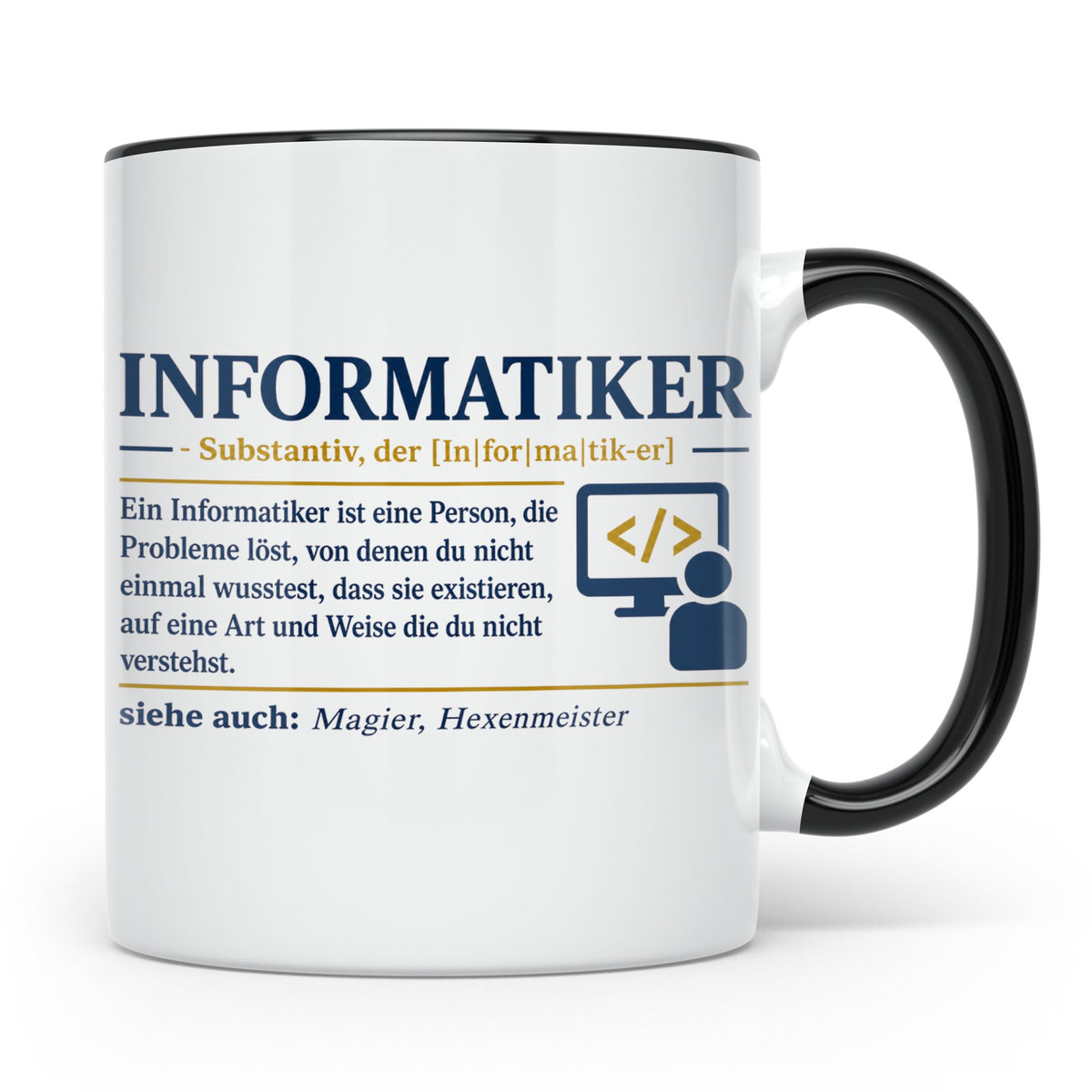 Informatiker Definition Tasse lustig Geschenkidee für Progra – Schwarz [farbe:schwarz]