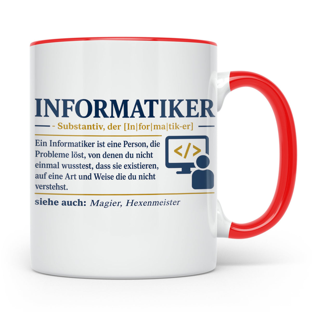 Informatiker Definition Tasse lustig Geschenkidee für Progra – Rot [farbe:rot]