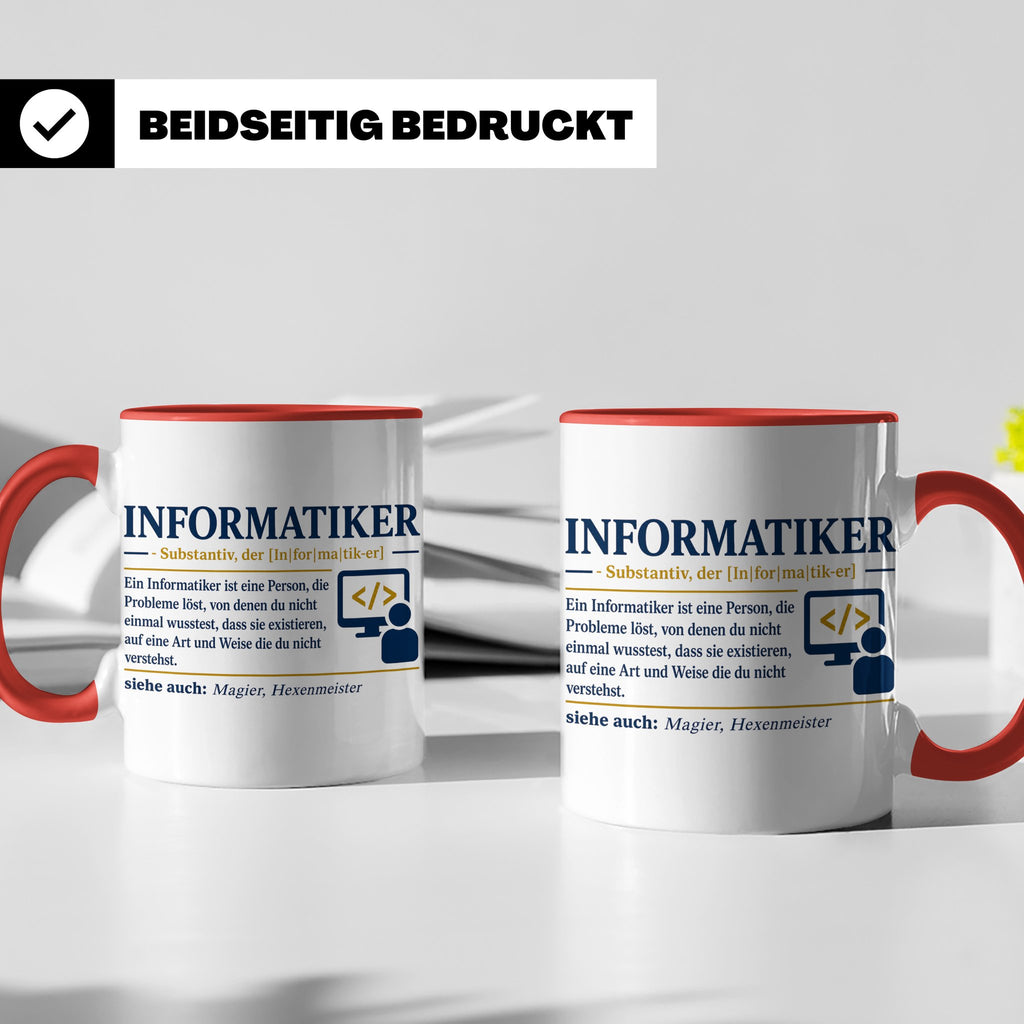 Informatiker Definition Tasse lustig Geschenkidee für Progra – Rot [farbe:rot]