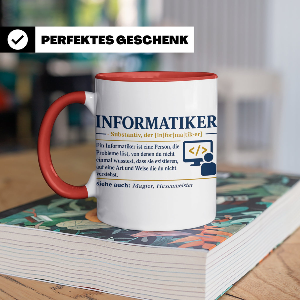 Informatiker Definition Tasse lustig Geschenkidee für Progra – Rot [farbe:rot]