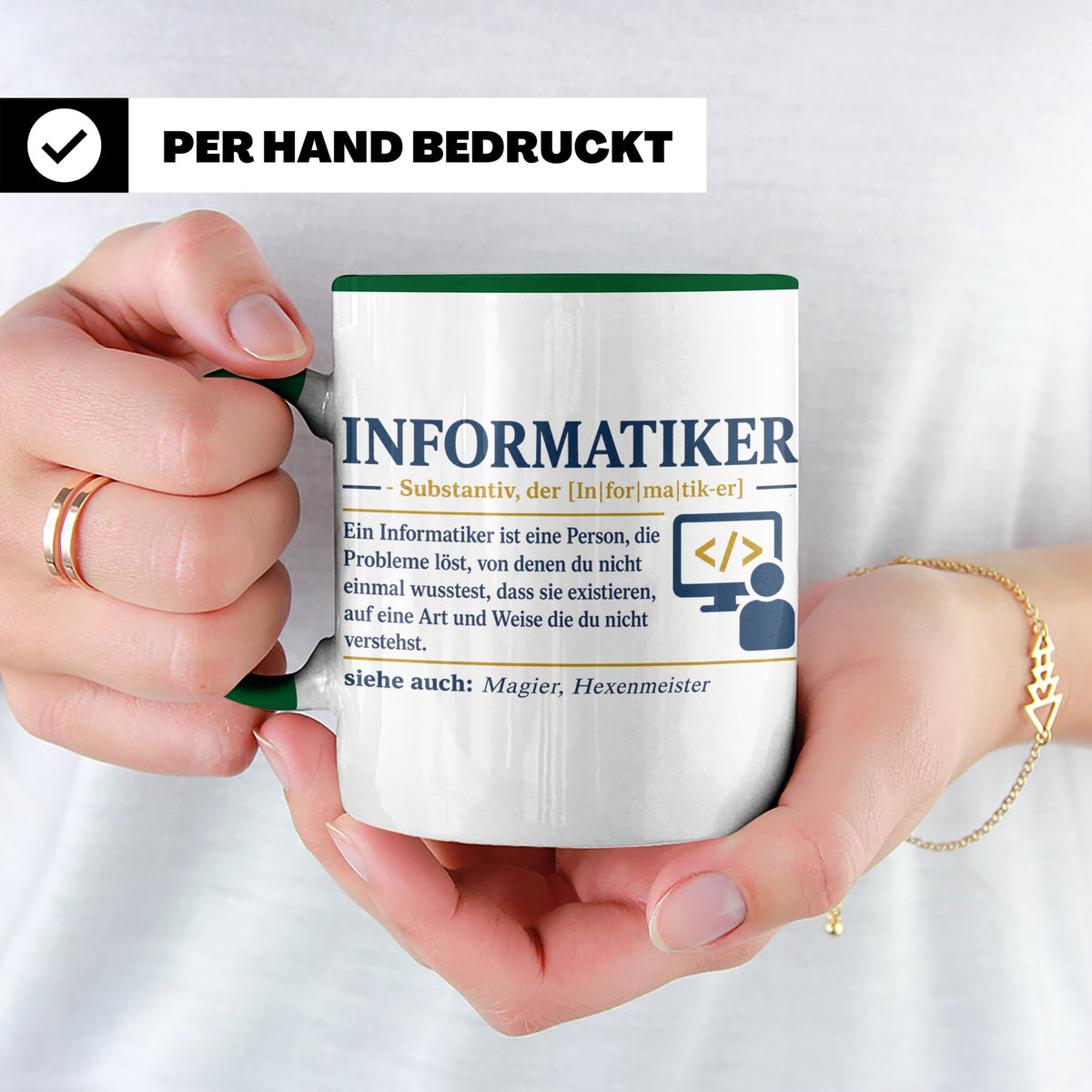 Informatiker Definition Tasse lustig Geschenkidee für Progra – Grün [farbe:grün]