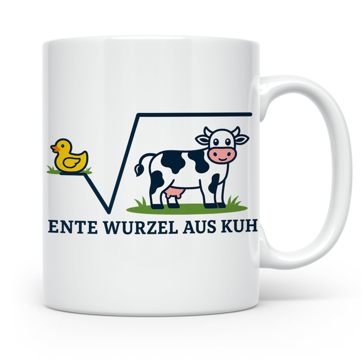 Ente Wurzel aus Kuh Tasse lustig für Mathematiker & Nerds |  – Weiß [farbe:weiß]