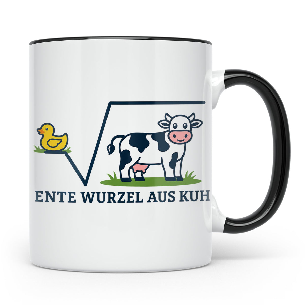 Ente Wurzel aus Kuh Tasse lustig für Mathematiker & Nerds |  – Schwarz [farbe:schwarz]