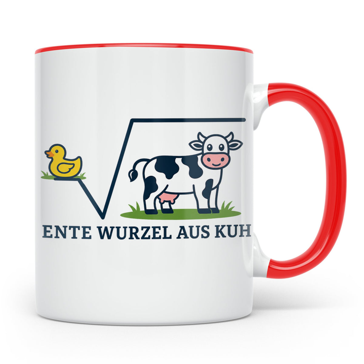 Ente Wurzel aus Kuh Tasse lustig für Mathematiker & Nerds |  – Rot [farbe:rot]
