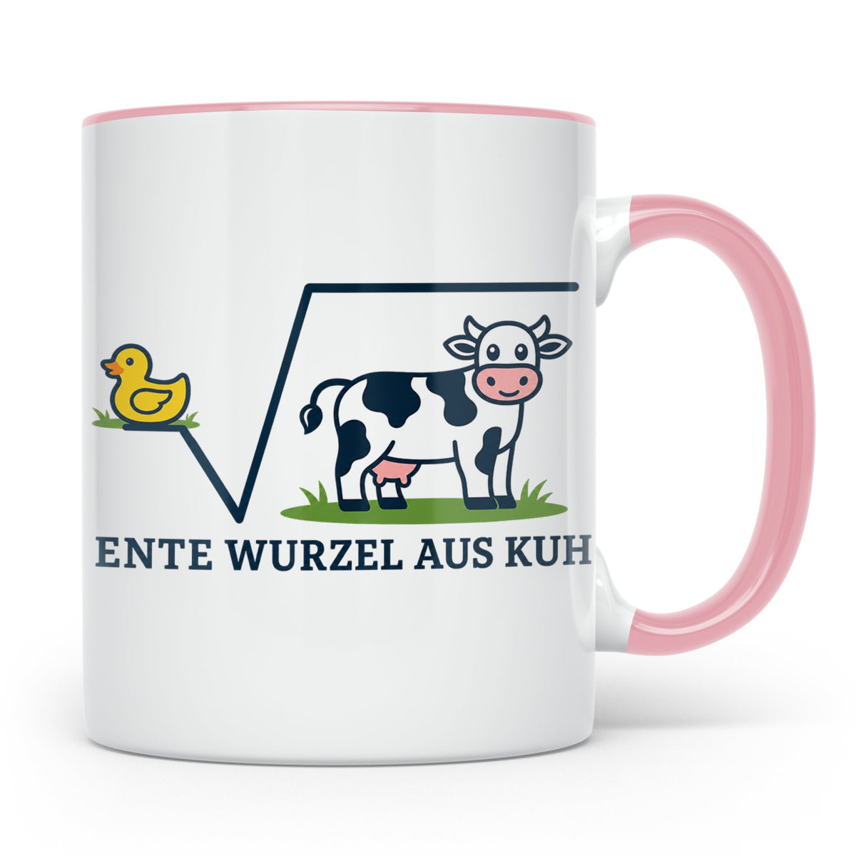 Ente Wurzel aus Kuh Tasse lustig für Mathematiker & Nerds |  – Rosa [farbe:rosa]